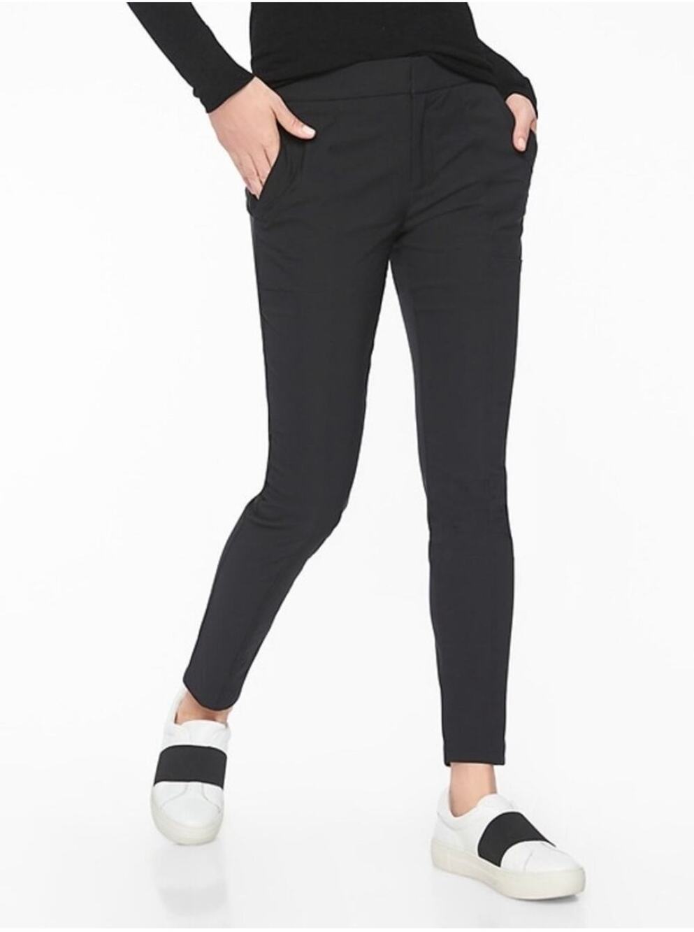 Athleta Pants Womens 6 Black Wander Stash Skinny Pockets Commute Modern Casual